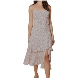 Sugar lips Floral midi high slit dress Sz Small